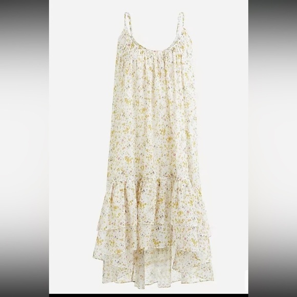 J. Crew Dress Women's Small tiered cotton voile beach soft posies flowers print - Picture 3 of 7